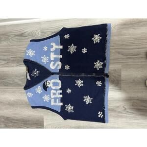 Vintage Holiday‎ Embroidered knit Frosty Snowflake Knit Vest